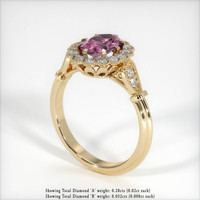 0.87 Ct. Pinkish Purple Sapphire Ring, 18K Yellow Gold 2