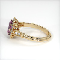 0.87 Ct. Pinkish Purple Sapphire Ring, 18K Yellow Gold 4