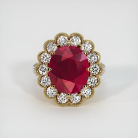 Ruby Ring 7.04 Ct. 14K Yellow White Preview