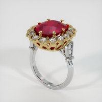 Ruby Ring 7.04 Ct. 14K Yellow White Preview