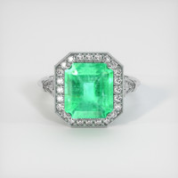 4.29 Ct. Emerald Ring, Platinum 950 1