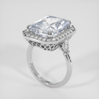 7.43 Ct. Blue Aquamarine Ring, Platinum 950 2