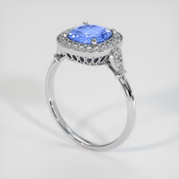2.51 Ct. Blue Sapphire Ring, Platinum 950 2