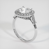 2.39 Ct. White Sapphire Ring, Platinum 950 2