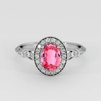 1.15 Ct. Padparadscha Sapphire Ring, Platinum 950 1