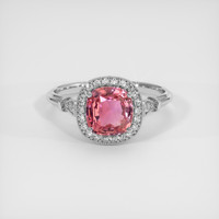 1.61 Ct. Padparadscha Sapphire Ring, Platinum 950 1