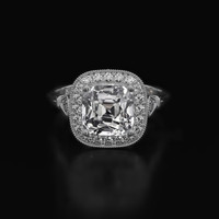 2.75 Ct. White Sapphire Ring, Platinum 950 1