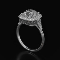 2.75 Ct. White Sapphire Ring, Platinum 950 2