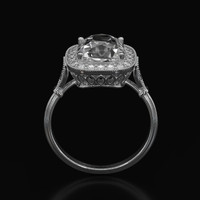2.75 Ct. White Sapphire Ring, Platinum 950 3