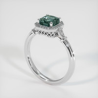 1.75 Ct. Bluish Green Sapphire Ring, Platinum 950 2