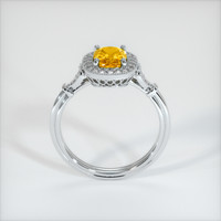 1.29 Ct. Yellowish Orange Sapphire Ring, Platinum 950 3