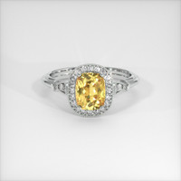 1.65 Ct. Yellow Sapphire Ring, Platinum 950 1
