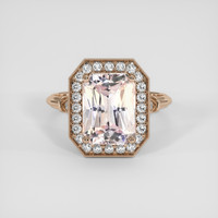 4.16 Ct. Peach Sapphire Ring, 14K Rose Gold 1