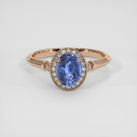 1.29 Ct. Blue Sapphire Ring, 14K Rose Gold 1