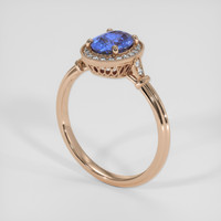 1.29 Ct. Blue Sapphire Ring, 14K Rose Gold 2
