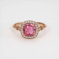 1.61 Ct. Padparadscha Sapphire Ring, 14K Rose Gold 1
