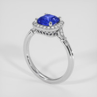 1.58 Ct. Blue Sapphire Ring, 10K White Gold 2