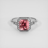 1.78 Ct. Pink Tourmaline Ring, 10K White Gold 1