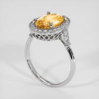 2.73 Ct. Golden Yellow Precious Topaz Ring, 10K White Gold 2