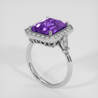 4.75 Ct. Purple Amethyst Ring, 10K White Gold 2