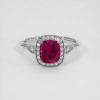 1.55 Ct. Pinkish Red Rubellite Tourmaline Ring, 10K White Gold 1
