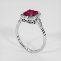 1.55 Ct. Pinkish Red Rubellite Tourmaline Ring, 10K White Gold 2