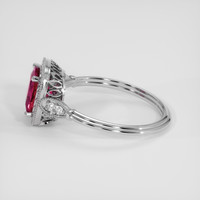 1.55 Ct. Pinkish Red Rubellite Tourmaline Ring, 10K White Gold 4