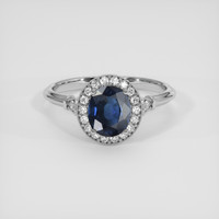 2.00 Ct. Blue Sapphire Ring, 10K White Gold 1