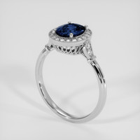 2.00 Ct. Blue Sapphire Ring, 10K White Gold 2