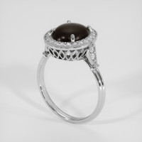 3.84 Ct. Black Sapphire Ring, 10K White Gold 2