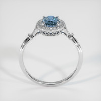 0.72 Ct. Greyish Blue Sapphire Ring, 10K White Gold 3