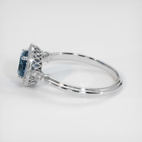 0.72 Ct. Greyish Blue Sapphire Ring, 10K White Gold 4
