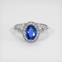 1.22 Ct. Blue Sapphire Ring, 14K White Gold 1