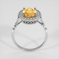 2.73 Ct. Golden Yellow Precious Topaz Ring, 14K White Gold 3