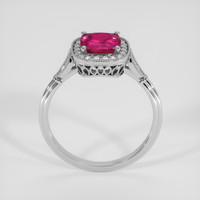 1.55 Ct. Pinkish Red Rubellite Tourmaline Ring, 14K White Gold 3