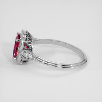 1.55 Ct. Pinkish Red Rubellite Tourmaline Ring, 14K White Gold 4