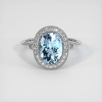 3.14 Ct. Gemstone Ring, 14K White Gold 1