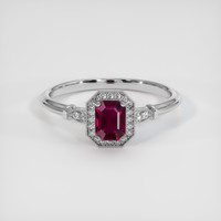 0.76 Ct. Ruby Ring, 14K White Gold 1