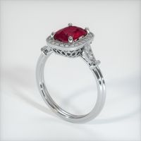 2.20 Ct. Ruby Ring, 14K White Gold 2