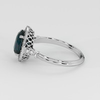 2.81 Ct. Bluish Green Sapphire Ring, 14K White Gold 4