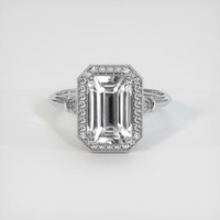 3.59 Ct. White Sapphire Ring, 14K White Gold 1