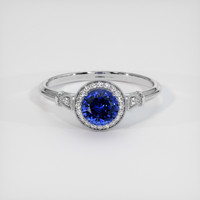 0.82 Ct. Blue Sapphire Ring, 14K White Gold 1
