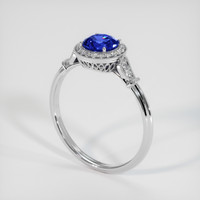 0.82 Ct. Blue Sapphire Ring, 14K White Gold 2