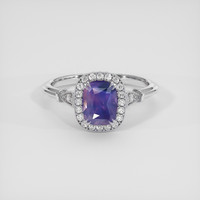 1.60 Ct. Purplish Blue Sapphire Ring, 14K White Gold 1