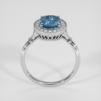 3.79 Ct. Greenish Blue Sapphire Ring, 14K White Gold 3
