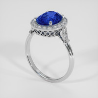 3.01 Ct. Blue Sapphire Ring, 14K White Gold 2