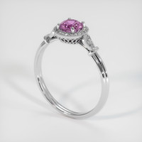 0.59 Ct. Sapphire Ring, 14K White Gold 2