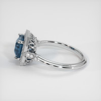 2.04 Ct. Greenish Blue Sapphire Ring, 14K White Gold 4