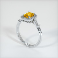 1.29 Ct. Yellowish Orange Sapphire Ring, 14K White Gold 2