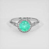 1.03 Ct. Emerald Ring, 18K White Gold 1
